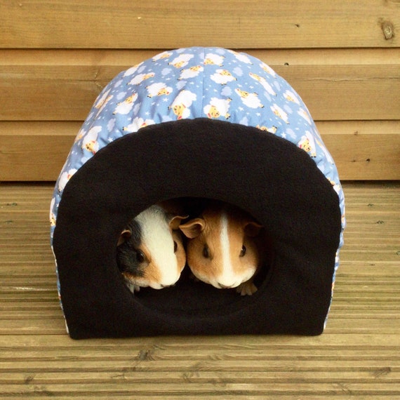 Double Hidey Hut for Guinea Pigs Chinchillas Small Pets in Poly Cotton Fleece or All Fleece. Wide Range of Colours patterns. Etsy