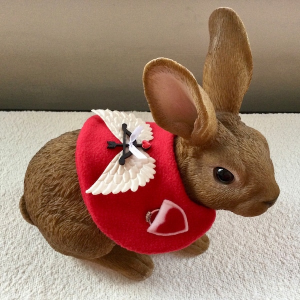 Disfraz de Cupido de San Valentín para cobaya, conejo, chinchilla, gatito, cachorro y mascota pequeña.