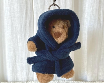Dressing gown robe to fit a keyring (keychain) size Jellycat Bartholomew Bear Bag Charm. Range of colours.