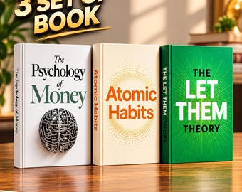 Set van 3 zelfhulpboeken: Atomic Habits, Psychology of Money, Let Them Theory