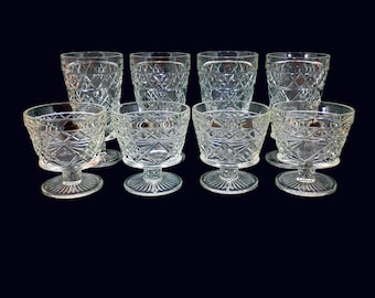 Set of 8 Vintage Hazel Atlas Big Top Peanut Butter Glasses, 4 Iced Tea, 4 Tall Sherbet or Champagne, Proctor & Gamble
