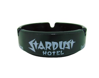 Stardust Hotel Black Glass Ashtray, Las Vegas, Nevada, Souvenir Ash Tray, Collectible Tobacciana