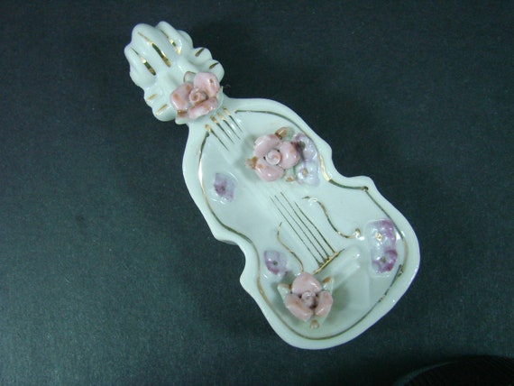 3 Hand Painted Violin Tea Bag Holders, Trinket Di… - image 6