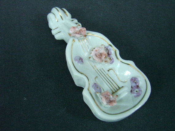 3 Hand Painted Violin Tea Bag Holders, Trinket Di… - image 7