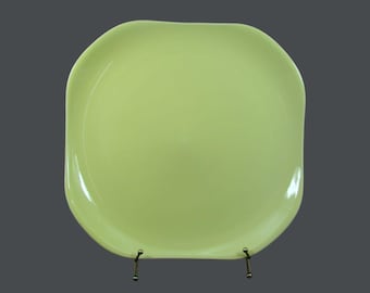 Russel Wright by Oneida Lettuce Green Yellow 13" Chartreuse Square Stoneware Serving Platter