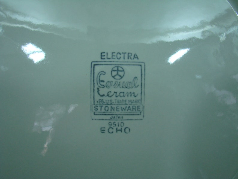 Electra Stoneware, Echo Pattern, 12.25 Platter Chop Plate, Casual Ceram Japan image 5