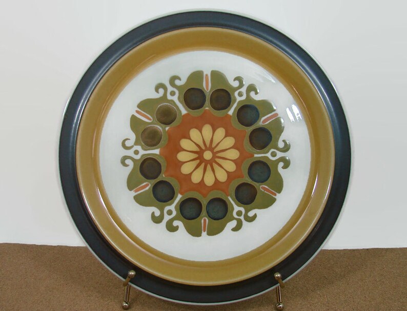 Electra Stoneware, Echo Pattern, 12.25 Platter Chop Plate, Casual Ceram Japan image 1