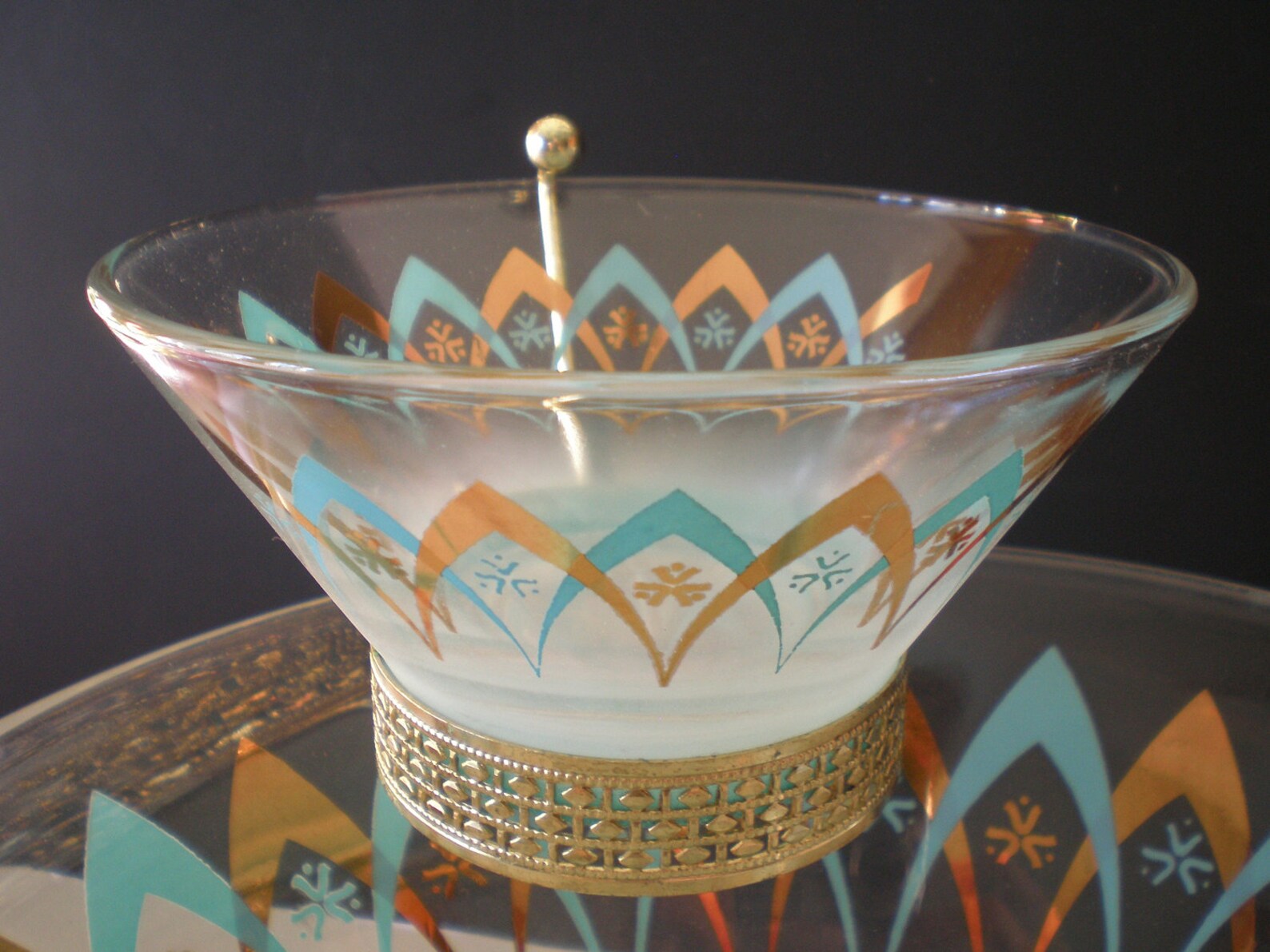 Atomic Chip and Dip Set 1960s Blendo Anchor Hocking Turquoise Etsy