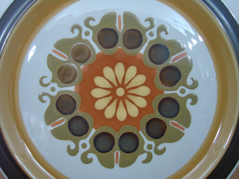 Electra Stoneware, Echo Pattern, 12.25 Platter Chop Plate, Casual Ceram Japan image 2