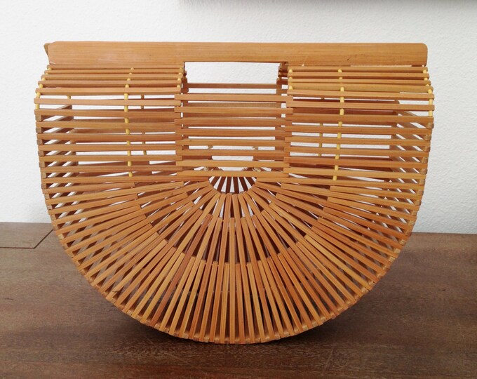 Vintage bird Cage Bamboo Slat Purse Handbag From Etsy
