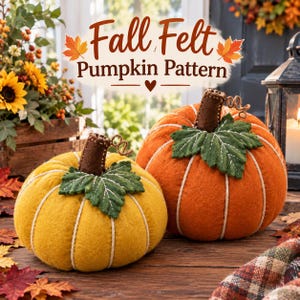 Patrón de costura de calabaza patchwork de cosecha otoñal, calabaza de tela en PDF, decoración de mesa otoñal, patrón de costura de Acción de Gracias, patrón de calabaza para hacer tú mismo