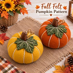 Patrón de costura de calabaza patchwork de cosecha otoñal, calabaza de tela en PDF, decoración de mesa otoñal, patrón de costura de Acción de Gracias, patrón de calabaza para hacer tú mismo