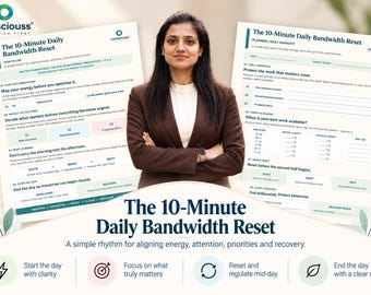The 10-Minute Daily Bandwidth Reset | Daily routine / poor start-end rhythm | Printable Digital Planner & Guided Tool