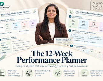 The 12-Week Performance Planner | Maintaining energy and performance over time | Printable Digital Worksheet & Guided Tool