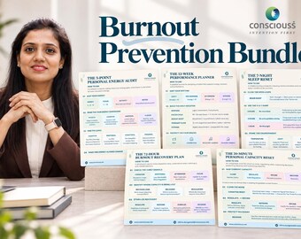 Burnout Prevention Bundle | Energy, Sleep and Recovery Tools | Performance and Capacity Worksheets | Printable PDF