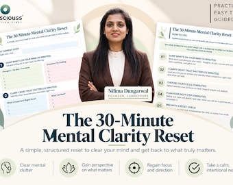 The 30-Minute Mental Clarity Reset | Mental clutter / cognitive overload | Printable Digital Worksheet & Guided Tool