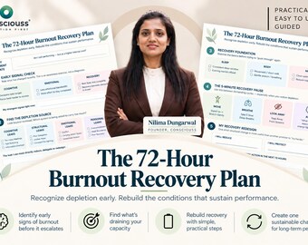 The 72-Hour Burnout Recovery Planner | Depletion / early burnout signals | Printable Digital Worksheet & Guided Tool