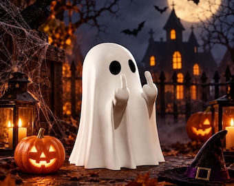 Halloween Ghost Figurine, Spooky Resin Finger Statue, Cute Halloween Decor, Ghost Desk Decor, Porch Decoration, Spooky Home Decor, Halloween