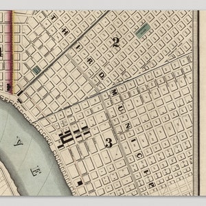 Old New Orleans Map Art Print, 1845, Archival Reproduction, Set of 9 ...