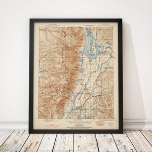 Old Grand Teton National Park Map Art Print, 1899, Archival Reproduction, Historic USGS Topographic Map, 16x20, Unframed
