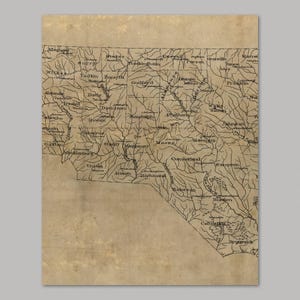 Old North Carolina Map Print, Set of 3, 1893 Archival Reproduction Wall ...