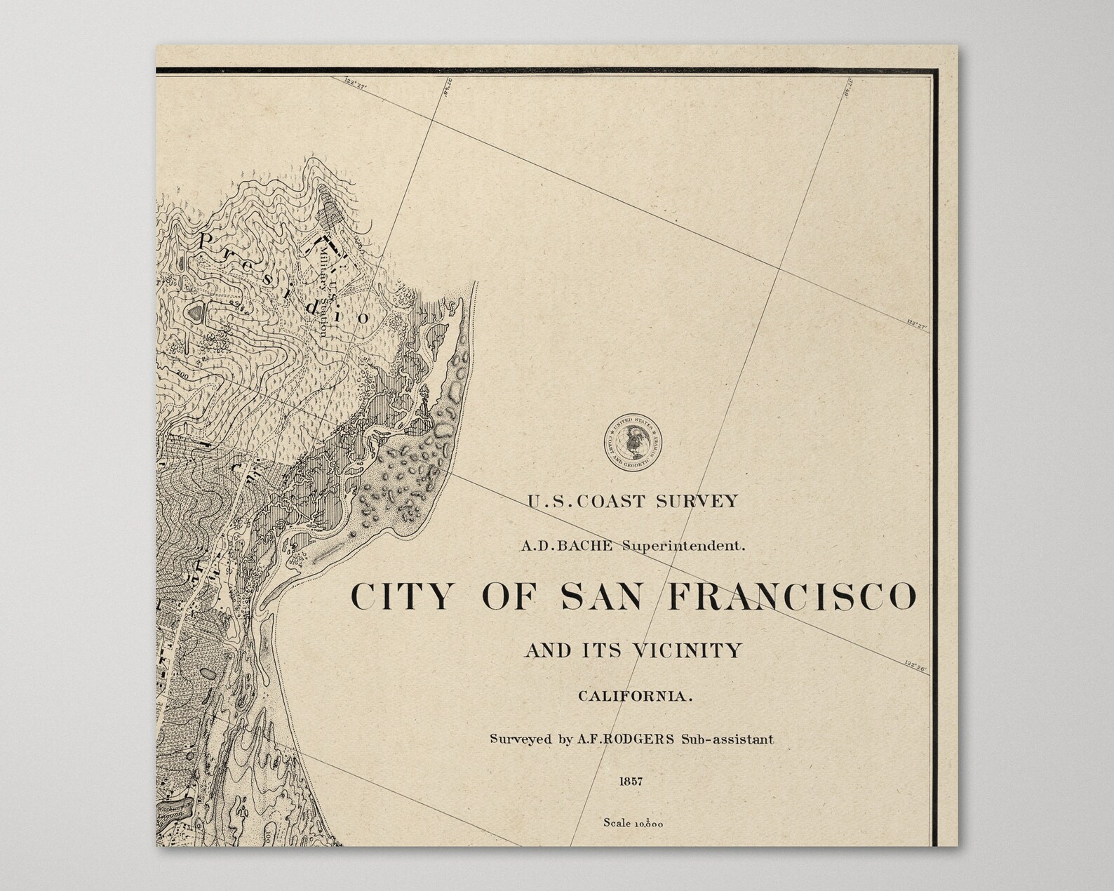 Old San Francisco Map Art Print Set 1857 Archival Etsy Il Lzhp 
