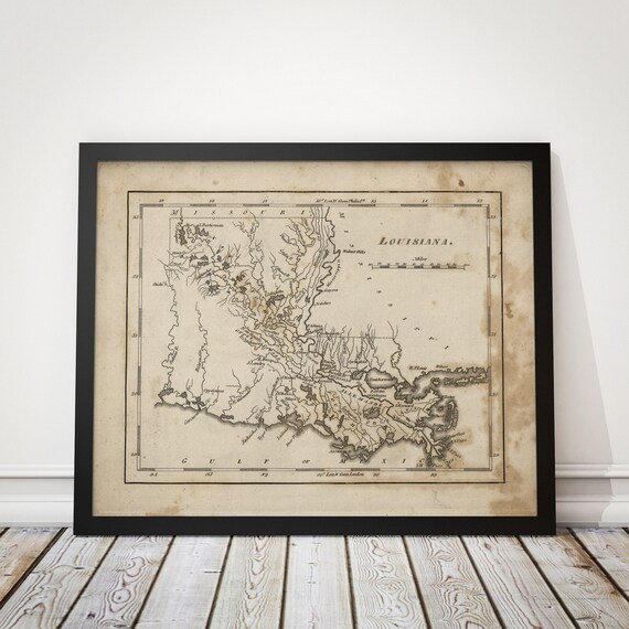 Old Louisiana Map Art Print 1816 Archival Reproduction - Etsy