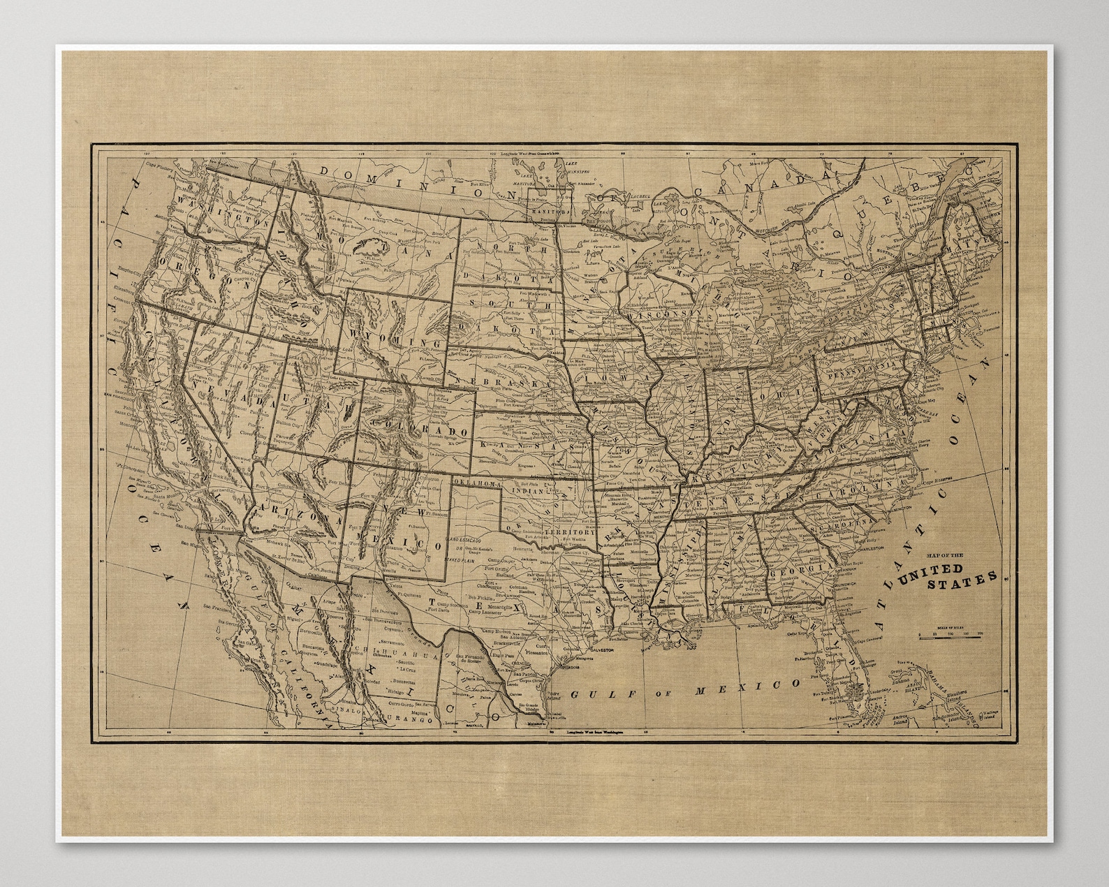 Vintage United States Map Art Print - Il 1588xN.3195155892 Dwcz 
