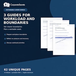 Workload and Boundaries Bundle | 3 Guides for Sustainable Work | Fillable and Printable PDFs