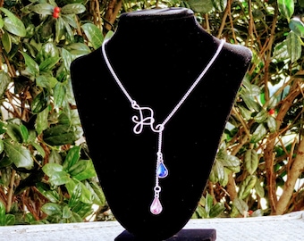 Initial Necklace with Birthstones, Gifts for Her, Valentine's Day, Mother's Day Gifts