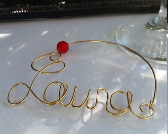 Personalized Name Wine Glass Charm for Bridesmaids gifts, Bridal Party favors, Holiday gifts, or Special Events