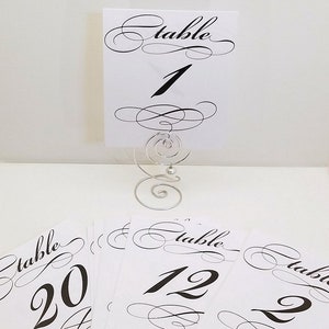 Wire Wrapped Table Number Holders for Table Decorations for Weddings or Events in Silver, Gold or Rose Gold, Sets of 10 image 2