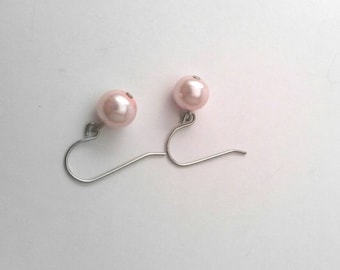 Dangle Pearl Earrings. Drop Pearl Earrings, Bridal Party Earrings, Bridesmaid Gifts, Bridal Gifts, Gifts for Her, Gifts Under 10
