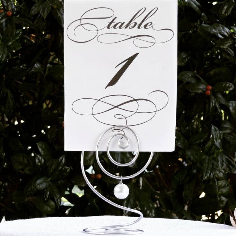 Wire Wrapped Table Number Holders for Table Decorations for Weddings or Events in Silver, Gold or Rose Gold, Sets of 10 image 3