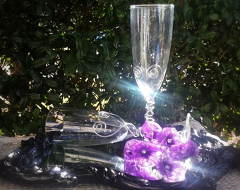 Champagne Flutes, First Toast Glasses, Bridesmaid Gift, Anniversary Gift