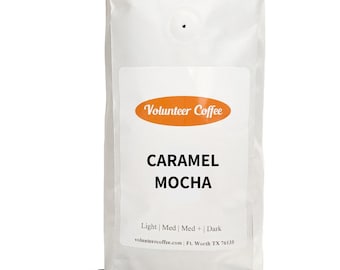 Caramel Mocha Flavor, Whole or Ground Freshly Roasted Gourmet Coffee, 12 oz bag