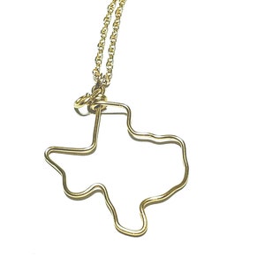 Wire Wrapped Texas Necklace, State Necklace, Texas Charm Necklace, Custom State Jewelry, Texas Jewelry, Gifts under 30, Teacher's Gift image 1