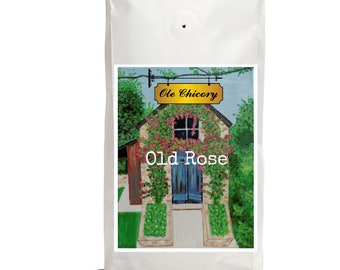 Old Rose Blend, Freshly Roasted Gourmet Coffee with Chicory, Louisiana Coffee, Ground Only, 12 oz Bag