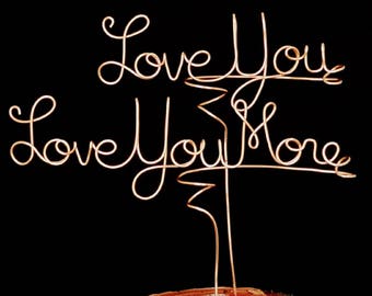 Cake Topper for Wedding or Anniversary Personalized Topper Love You - Love You More