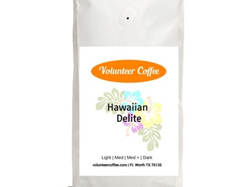 Hawaiian Delite Flavored Coffee, Whole or Ground Freshly Gourmet Roasted Coffee, 12 oz bag of Coffee