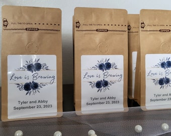 Wedding Favors with Custom Labels, Set of 25 Sample Bags, Bridal, Baby Shower Gifts, Private Label Coffee, Events