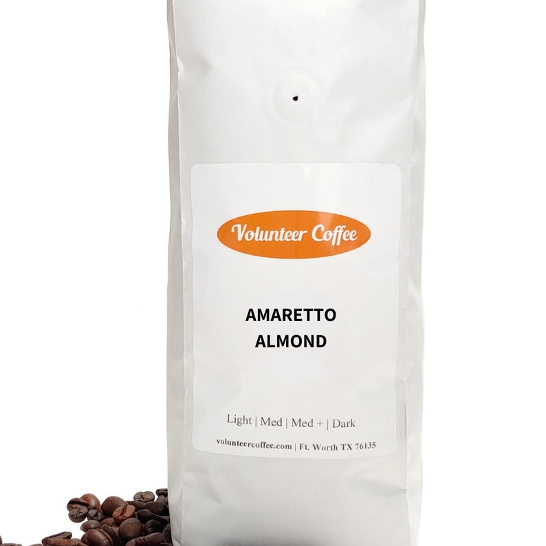 Amaretto Almond, Freshly Ground Gourmet Coffee, Whole or Ground Coffee 12 oz bag image 1