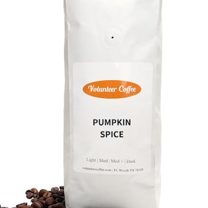 Pumpkin Spice Flavor, Freshly Roasted Gourmet Coffee, Whole Bean or Ground Coffee, 12 oz Bag of Coffee