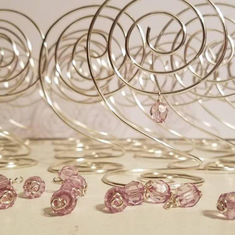 Wire Wrapped Table Number Holders for Table Decorations for Weddings or Events in Silver, Gold or Rose Gold, Sets of 10 image 7