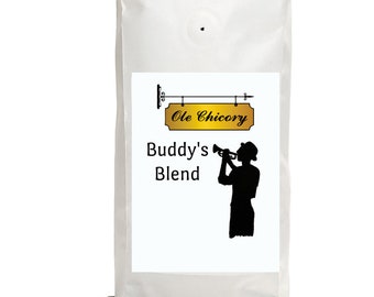 Buddy Blend, Freshly Roasted Gourmet Coffee with Chicory, Louisiana Coffee, Ground Only 12 oz Bag