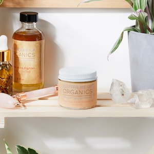 Heldere gezichtscrème Gezichtscrème Biologisch / Biologische nachtcrème / Skin Food / Butter Me Up Organics / Glazen pot / Zero Waste