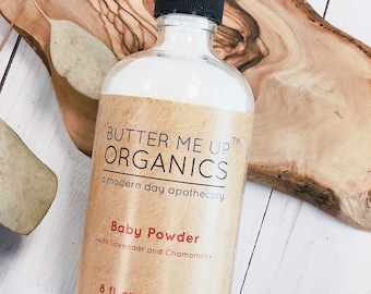 Organic Baby Powder / Refill / Talc Free Safe Baby Powder / Cloth Diaper Safe / Non Toxic Baby Powder / Diaper Rash / Butter Me Up Organics