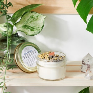 Peace Candle / Intention Candle / Crystal Candle / Spiritual Gift / Ritual Candle / Gifts for Inner Peace / Soy Wax Candle / Gift for Her