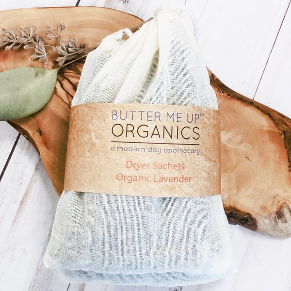 Dryer Sachets with Organic Lavender / Organic Lavender Sachets / Organic Dryer Sheets / Lavender Pouches
