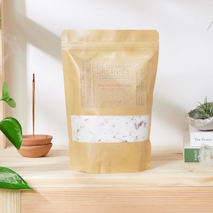 Organic Rose Bath Salts / Salt Soak / Relaxation / Rose Pink Himalayan Sea Salt / Epsom Salt Soak / Holiday Gift Set / Valentine&#39;s Day Gift